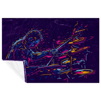 BestIdeas Rock Drummer Print Throw Blanket, 59 x 39 in
