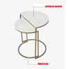 FUFU Set of 2 Half-Moon Console Tables, Marble and Metal, Gold view 3
