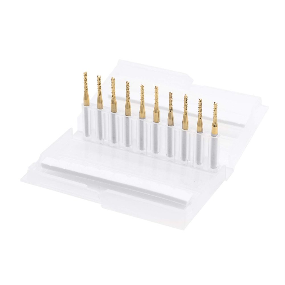 PYouo 10-Piece PCB CNC Router Bit Set, 3.0 mm Cutting Edge