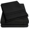 1500 Supreme Collection Sheet Set, Soft, Wrinkle-Free, 40+ Colors, Extra-Deep 21-Inch Pockets, Twin, Black view 1