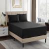 1500 Supreme Collection Sheet Set, Soft, Wrinkle-Free, 40+ Colors, Extra-Deep 21-Inch Pockets, Twin, Black view 2