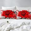 Tbrand Rose Romantic Floral Printed Fitted Sheet Set, Red, 90 x 200 cm view 2