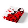 Tbrand Rose Romantic Floral Printed Fitted Sheet Set, Red, 90 x 200 cm view 3