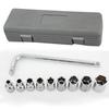 Deep Socket Set, 1/2-Inch Drive, 8–21 mm, Cr-V Steel, 6-Point Metric, with Wrench and Case, 10 Pieces view 1