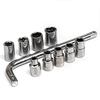 Deep Socket Set, 1/2-Inch Drive, 8–21 mm, Cr-V Steel, 6-Point Metric, with Wrench and Case, 10 Pieces view 3
