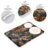 HaJie Quick-Dry Dish Drying Mat, Vintage Leaves Camo, 40.6 x 45.7 cm view 4