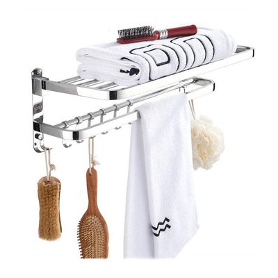 WLVG Bathroom Towel Rack with Two Towel Bars, SUS 304 Stainless Steel, 80 cm