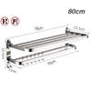 WLVG Bathroom Towel Rack with Two Towel Bars, SUS 304 Stainless Steel, 80 cm view 2