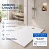 Art-of-Baan Premium Shower Tray with DIN Connection, Drain Assembly, White, 160 x 90 cm view 3
