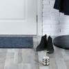 Relaxdays Door Stopper with Handle, for Doors and Windows, Tall, Round, Indoor, Rubber, Stainless Steel Floor Buffer, 7 cm, Silver view 2