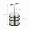 Relaxdays Door Stopper with Handle, for Doors and Windows, Tall, Round, Indoor, Rubber, Stainless Steel Floor Buffer, 7 cm, Silver view 4