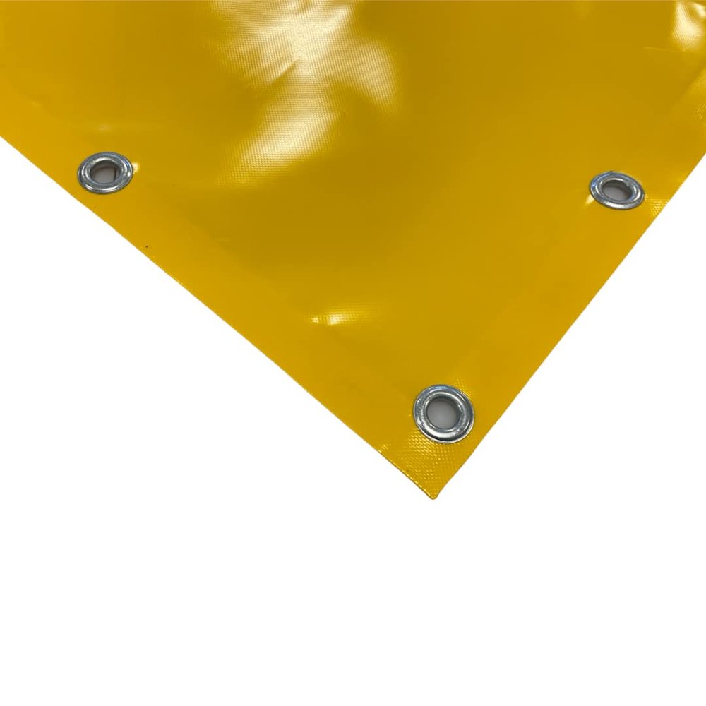 TENDAGGIMANIA Extra-Strong PVC Tarp with Aluminum Grommets, 650 g/m², 6 x 6 m, Yellow