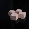 Set of 4 Handmade Heavy-Duty Solid Wood Furniture Leg Cubes, 15 x 15 x 15 cm, Wood Color view 1