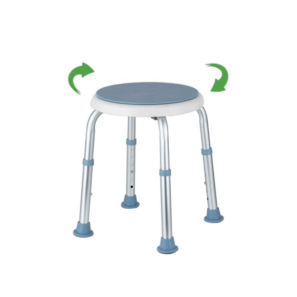 YiHYSj 360° Swivel Shower Stool, Height-Adjustable 37–49 cm