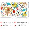 Bennigiry Eco-Friendly Massage Bathtub Mat, 68.3 x 37.3 cm, Spaceship, Rocket, Galaxy, Planet, Toy Robot view 4