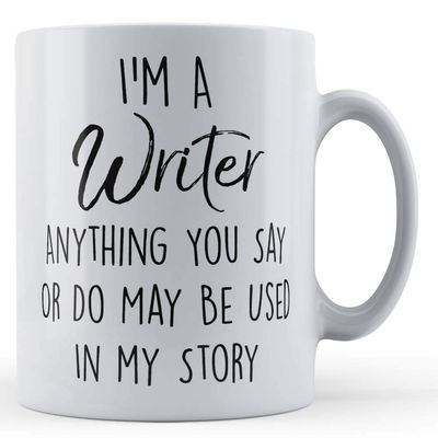 Funny Ceramic Mug with "Author" Text, Poems, Stories, I'm a Writer... Gift Mug