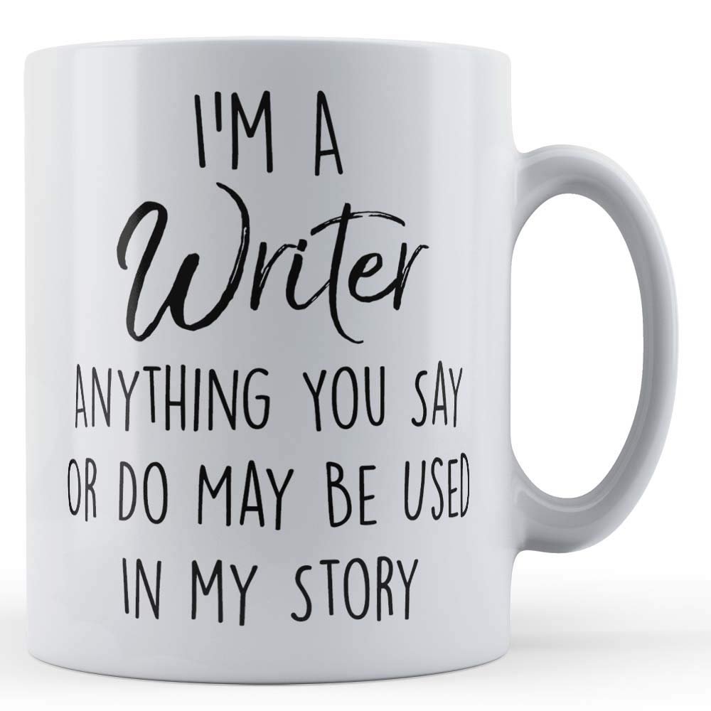 Funny Ceramic Mug with "Author" Text, Poems, Stories, I'm a Writer... Gift Mug