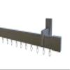 tilldekor INLINE interior-track curtain rod, angular, aluminum, 310 cm, single track, brushed stainless steel view 3
