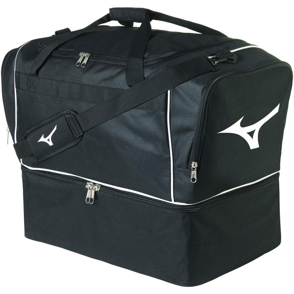 Mizuno Large Football Bag, Black/White, Size L, Unisex