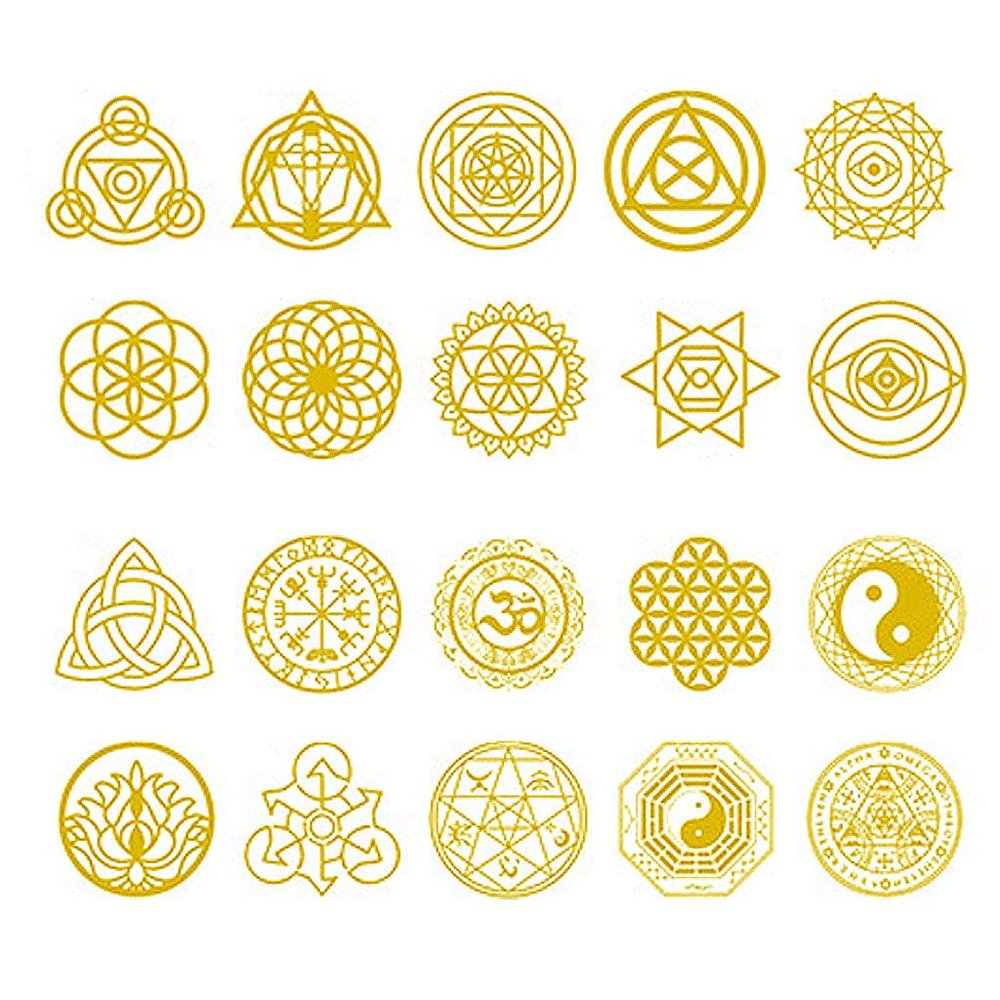 Kerdejar Self-Adhesive Copper Orgonite Stickers, 20-Pack