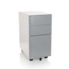hjh OFFICE 743019 Color I Narrow Steel Mobile Filing Cabinet, White/Gray view 1