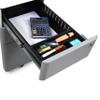 hjh OFFICE 743019 Color I Narrow Steel Mobile Filing Cabinet, White/Gray view 3