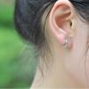 AQUALITYS 925 Sterling Silver Simple Thick Small Round Hoop Earrings for Women and Men view 4