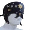 Medieval Leather LARP Face Mask Helmet, Black view 2