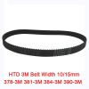 Xuulan Xianglaa HTD3M Timing Belt, C = 378/381/384/390, 6–25 mm Width, 126/127/128/130 Teeth view 2