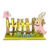STOBOK Happy Easter Wooden Sign with Bunny and Butterfly view 1