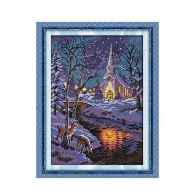 LIANYG Cross-Stitch Kit, 11ct/14ct, Embroidery Home Decor (11ct White Cloth)