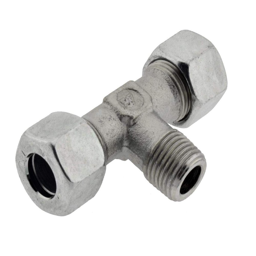 T-Type Cutting-Ring Fitting 20 S – R 3/4 in, Zinc-Plated Steel, Heavy Series