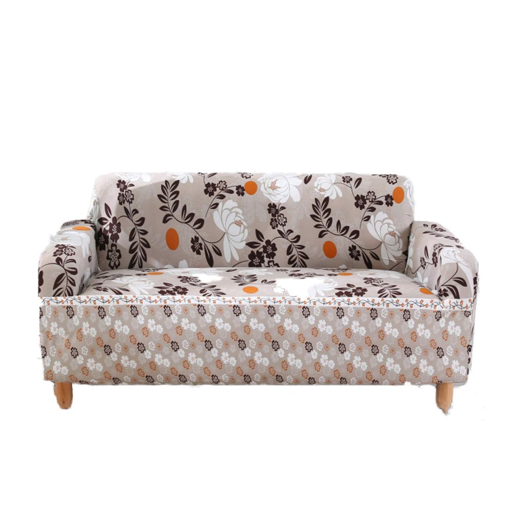 WWYL Stretch Sofa Cover, 1 Piece, Printed Non-Slip Polyester, 2-Seater (A-14)