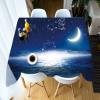 Rubyia Washable, Stain-Resistant Starry Sky Tablecloth, Blue, 35 x 55 in view 3