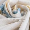 Plaid Decorative Cotton and Linen Tablecloth with Tassels view 4