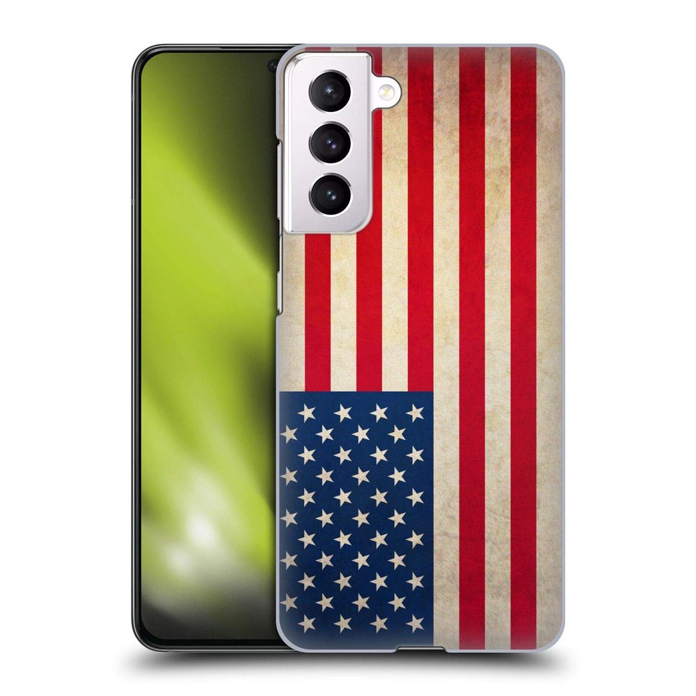 Head Case Designs USA Football Vintage Flag Hard Back Phone Case Compatible with Samsung Galaxy S21 5G