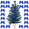 Amosfun Christmas Bows, Tree Decorations and Gift Wrapping, Blue, 60 Count view 1