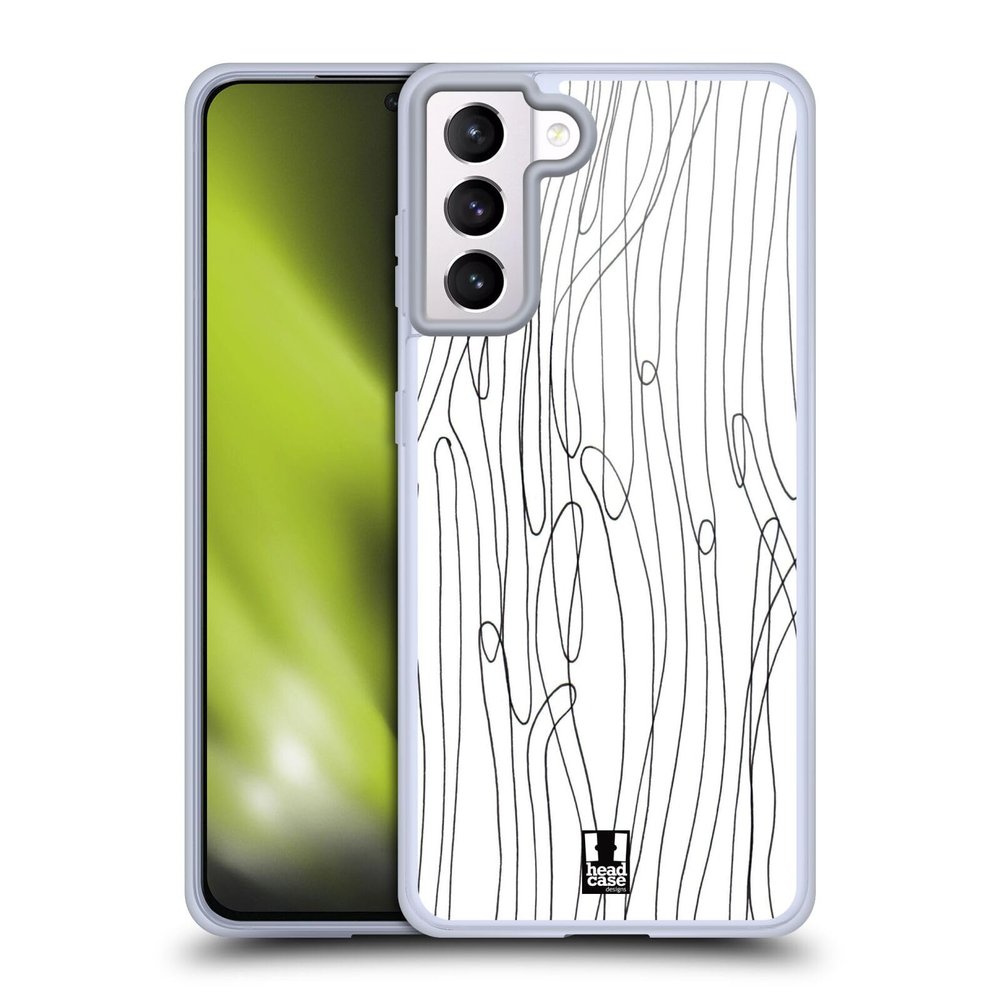 Head Case Designs Seagrass Black-and-White Pattern Doodle Gel Case [Military-Grade Protection] Compatible with Samsung Galaxy S21+ 5G and MagSafe