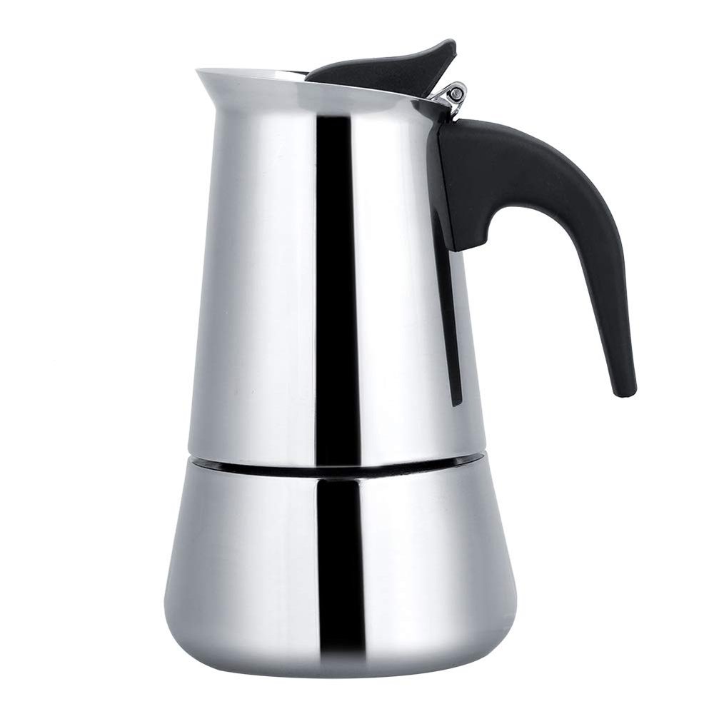 Stainless Steel Moka Pot Espresso Maker for 2/4/6/10 Cups (200 mL)