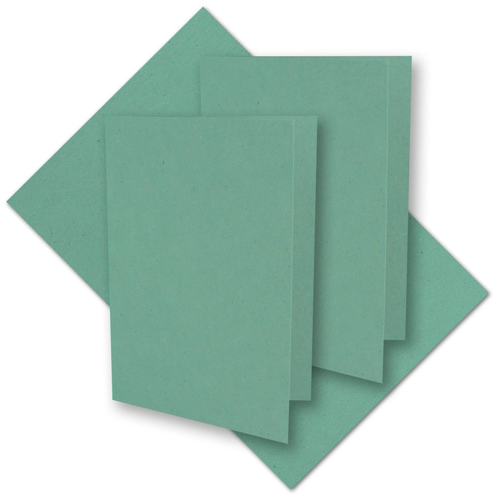 300 Eucalyptus Green Vintage Kraft Folded Cards, A6, 220 gsm