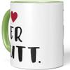 JUNIWORDS Mug, I Love Her Butt, Choose Color, Light Green view 3