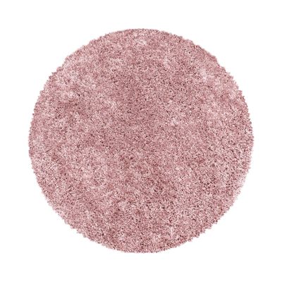Carpetsale24 Shaggy High-Pile Round Rug, 200 cm, Pink