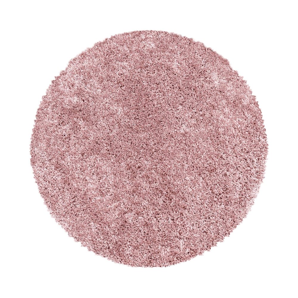 Carpetsale24 Shaggy High-Pile Round Rug, 200 cm, Pink