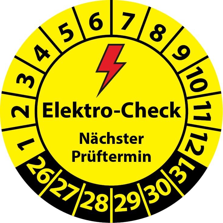 Electrical Inspection Sticker – Next Inspection Date, Vinyl, E-Check (25 mm, 100)