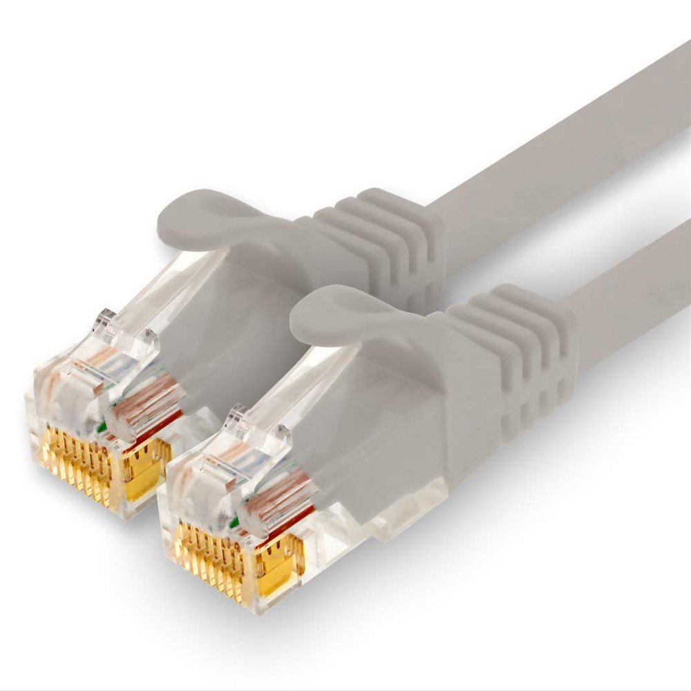 1CONN 15 m Cat 7 Ethernet Network Cable with RJ45 Connectors, Gray