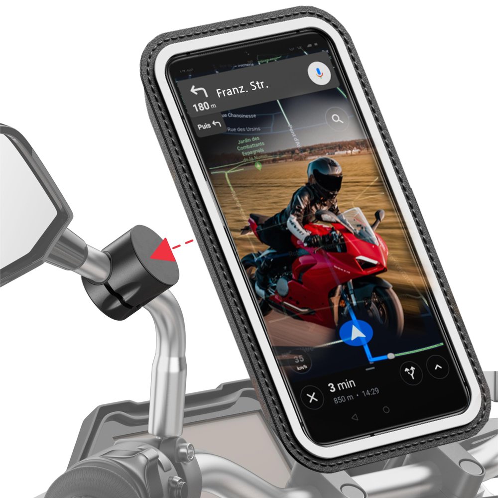 Shapeheart PRO Magnetic Phone Holder for Motorcycle and Scooter Rearview Mirrors