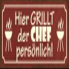 Schatzmix “The Chef Grills Here” Metal Sign, 27 x 10 cm, Multicolored view 1