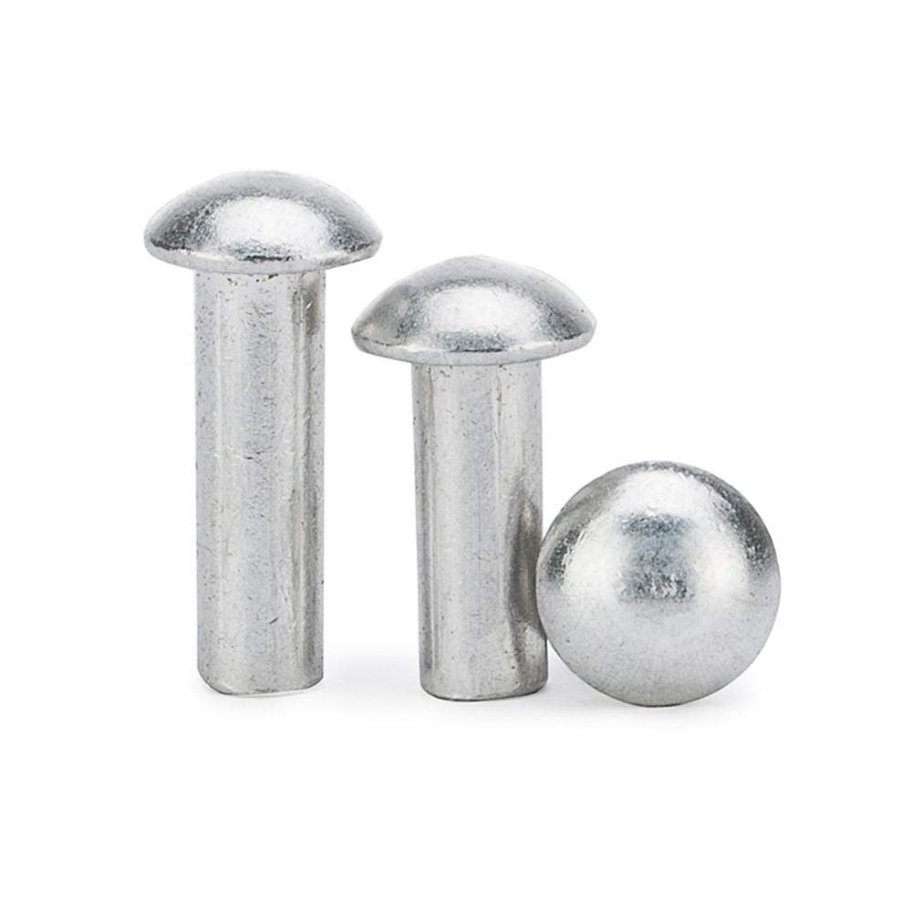 Semicircular Aluminum Rivets, Solid Round-Head Rivets, M2 × 3, 200-Pack