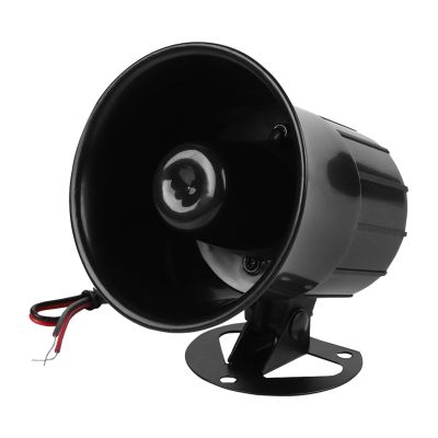Wired 110 dB Alarm Siren Horn Speaker for Outdoor Security Systems, Robust, Black