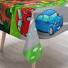 Washable Water-Resistant Tablecloth, Yellow Train, 140 x 200 cm view 3